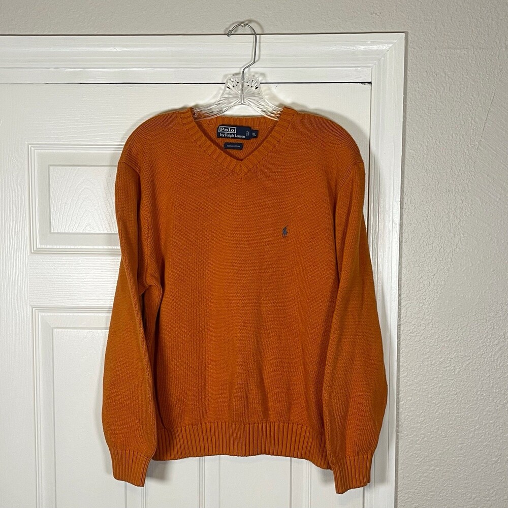 Polo Ralph Lauren Jumper Sweater Vintage Mens XL Cotton V Neck
